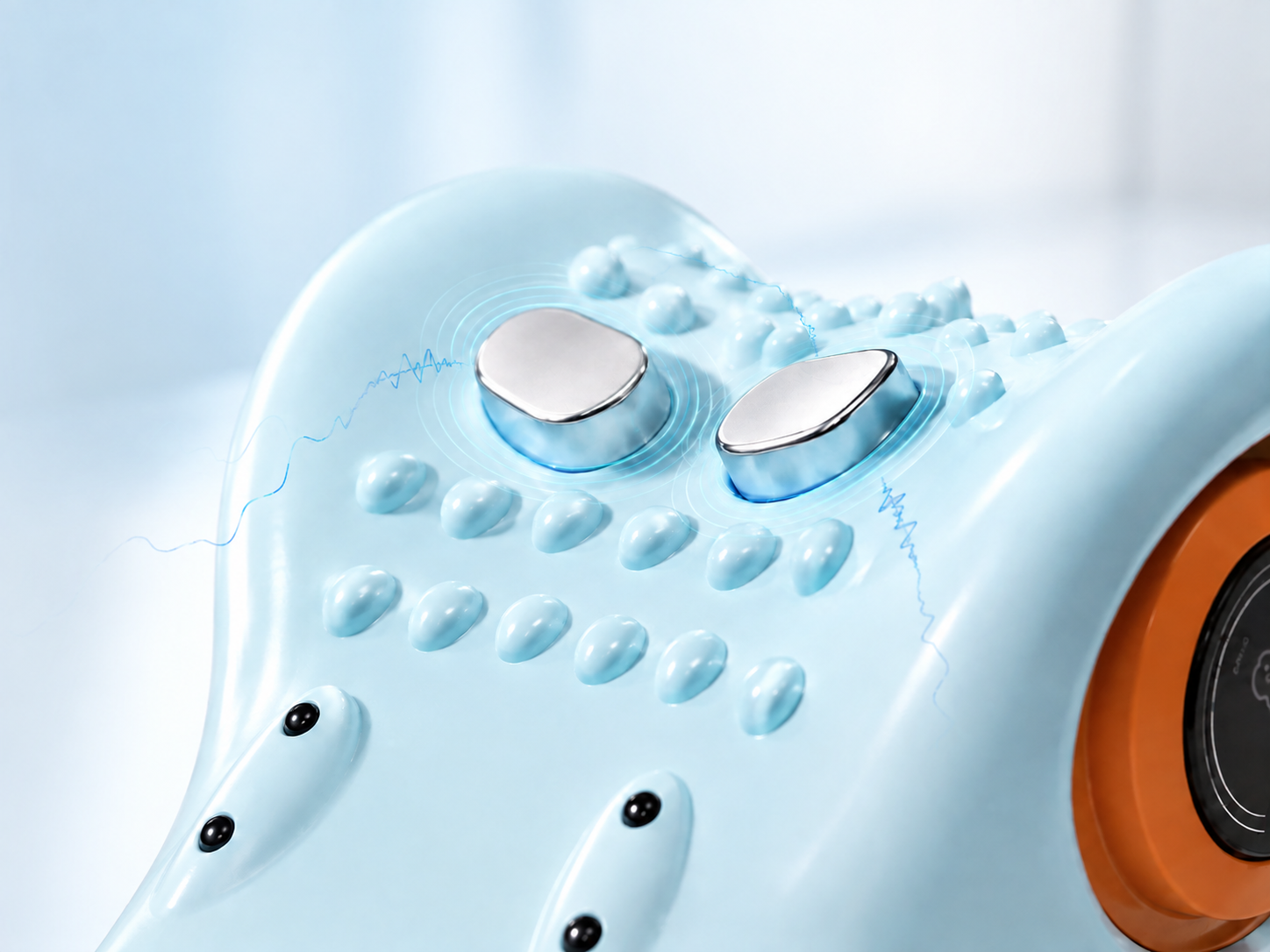 Cervical neck massager EMS contacts on a light background