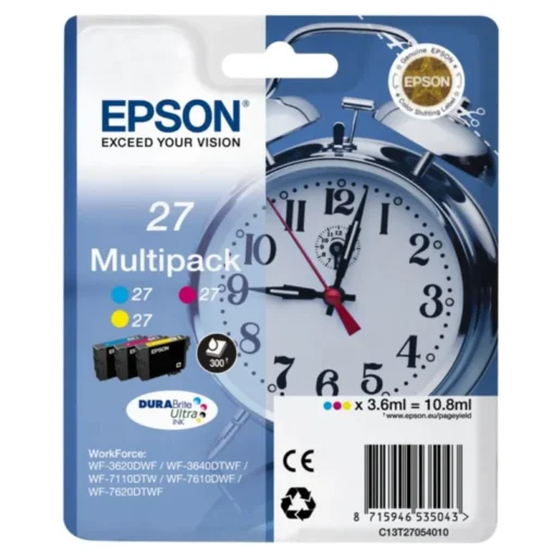 Epson T2705 "Wecker" DURABrite Ultra Ink Multi Pack Cyan/Gelb/Magenta 10.8ml