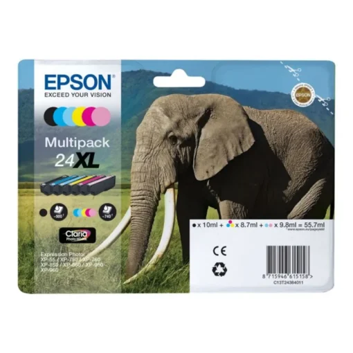 Epson T2438 "Elefant" Claria Photo HD Ink Multipack Schwarz/2x Magenta/Gelb/2x Cyan