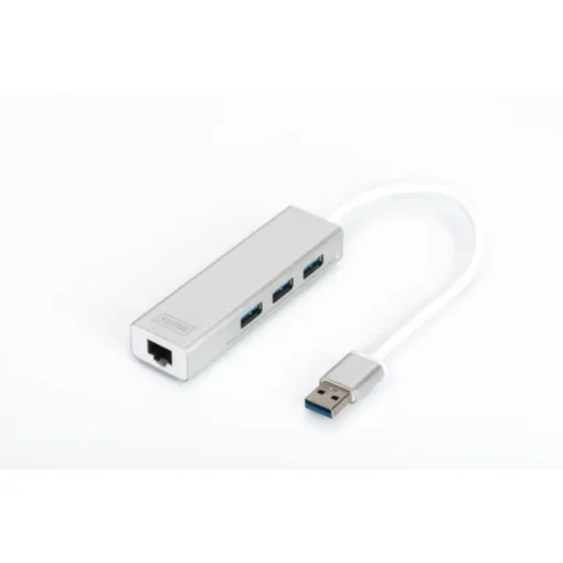 Digitus DA-70250-1 USB-Dock USB3.0 Stecker auf 3x USB3.0 Buchse + RJ45 Buchse