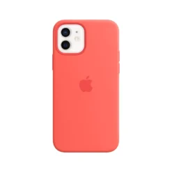 Apple Silikon Case mit MagSafe für iPhone 12/12 Pro zitruspink