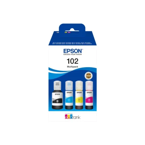 Epson 102 EcoTank 4-Colour Nachfülltinte Multipack 127 ml Schwarz