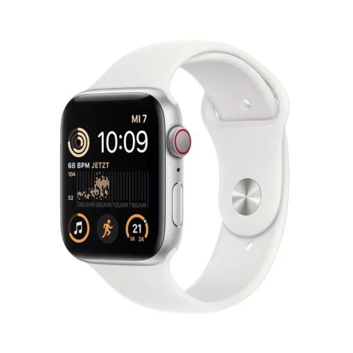 Apple Watch SE GPS + Cellular 44mm Silver Aluminium Case / White Sport Band Regular