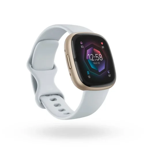 Fitbit Sense 2 Fitness-Smartwatch Nebelblau/Softgold