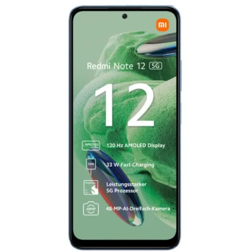 Redmi Note 12 5G Dual-Sim EU Google Android Smartphone in blue  with 128 GB storage