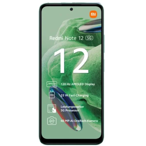 Redmi Note 12 5G Dual-Sim EU Google Android Smartphone in green  with 128 GB storage