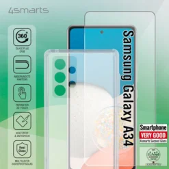 4Smarts 360° Starter Set X-Pro Glas + Case für Galaxy A34