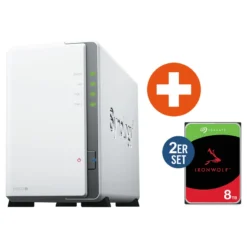 Synology Diskstation DS223j NAS System 2-Bay inkl. 2x 8 TB Seagate ST8000VN004