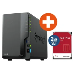 Synology Diskstation DS224+ NAS System 2-Bay inkl. 2x 4 TB WD Red Plus WD40EFPX