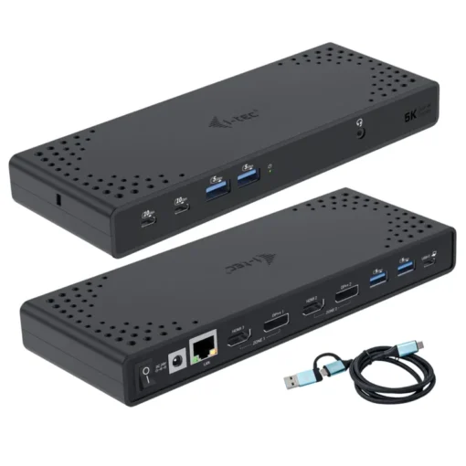 i-tec USB3.0/USB-C/Thunderbolt DualDock 1x5K 2x4K 60Hz 2xDP 2xHDMI 1xGLAN xUSB 3.2 2xUSB-C 3.2 Gen.2