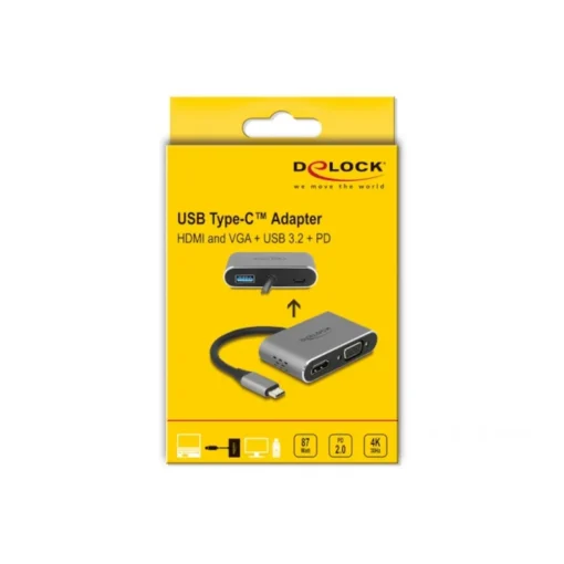 DeLock 64074 USB Type-C Konverter USB Typ C auf HDMI / VGA / USB / Typ C