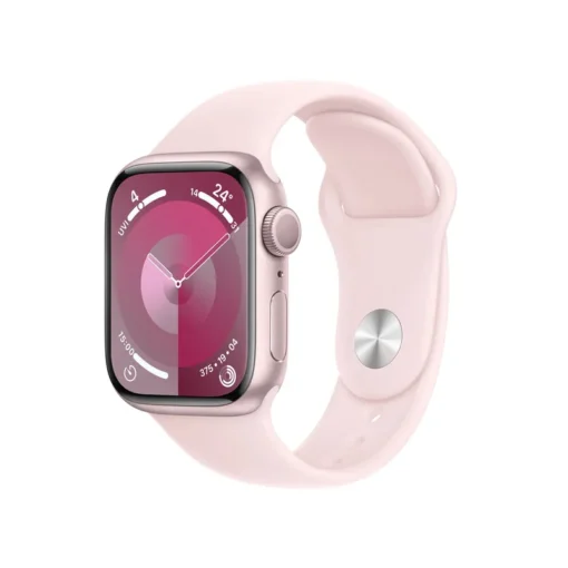 Apple Watch Series 9 Aluminium 41mm rosé (Sportarmband hellrosa) S/M