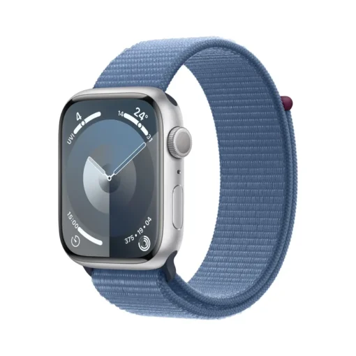 Apple Watch Series 9 Aluminium 45mm silber (Sport Loop winterblau)