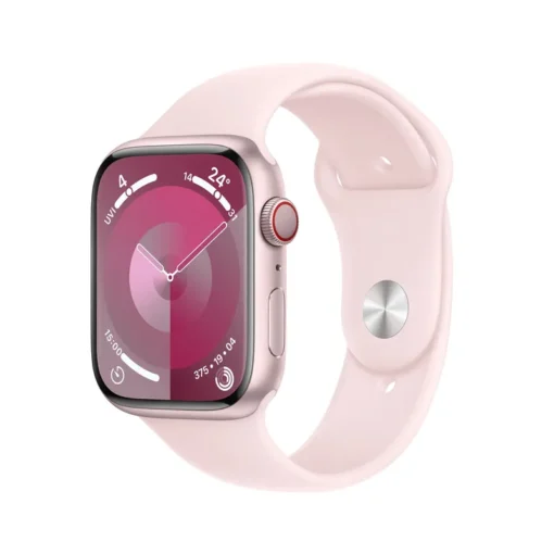 Apple Watch Series 9 Cellular Aluminium 45mm rosé (Sportarmband hellrosa) S/M