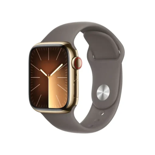 Apple Watch Series 9 Cellular Edelstahl 41mm gold (Sportarmband tonbraun) S/M