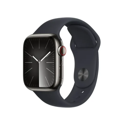 Apple Watch Series 9 Cellular Edelstahl 41mm graphit (Sportarmband mitternacht) S/M