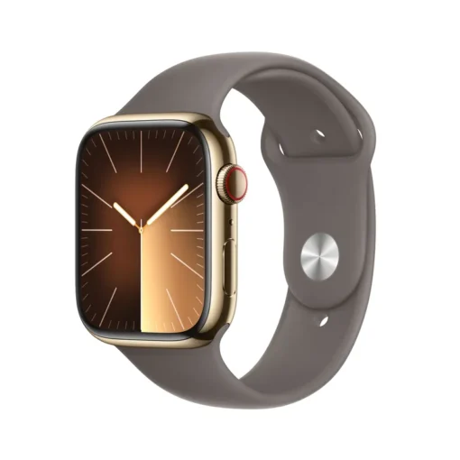 Apple Watch Series 9 Cellular Edelstahl 45mm gold (Sportarmband tonbraun) S/M