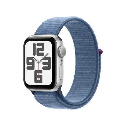 Apple Watch Series SE (2023) Aluminium 40mm silber (Sport Loop winterblau)