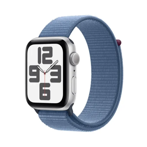 Apple Watch Series SE (2023) Aluminium 44mm silber (Sport Loop winterblau)