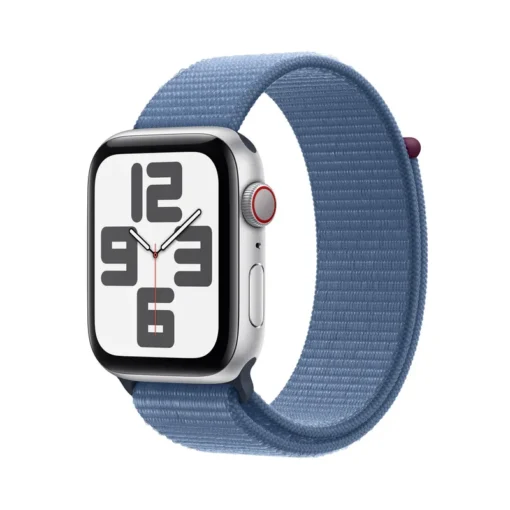 Apple Watch Series SE (2023) Cellular Aluminium 44mm silber (Sport Loop winterblau)