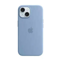 Apple Silicone Case für iPhone 15 mit MagSafe winter blue