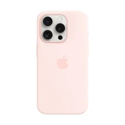 Apple Silicone Case für iPhone 15 Pro mit MagSafe light pink