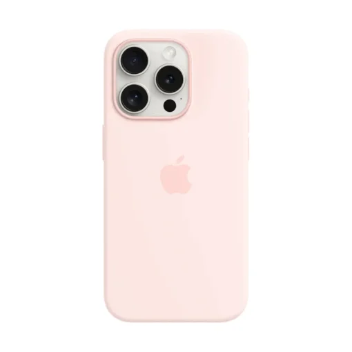 Apple Silicone Case für iPhone 15 Pro mit MagSafe light pink