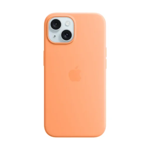 Apple Silicone Case für iPhone 15 mit MagSafe orange sorbet