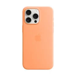 Apple Silicone Case für iPhone 15 Pro Max mit MagSafe orange sorbet