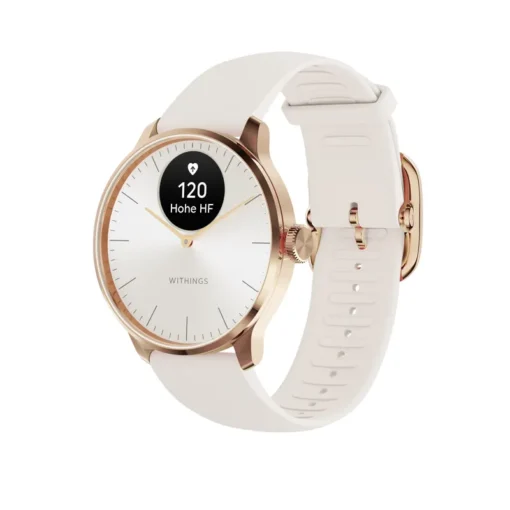 Withings ScanWatch Light rosegold weiß Herzfrequenzmessung