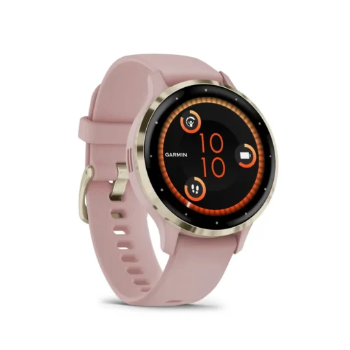 Garmin Venu® 3S Dust Rose/Softgold mit Schnellwechsel-Silikon-Armband